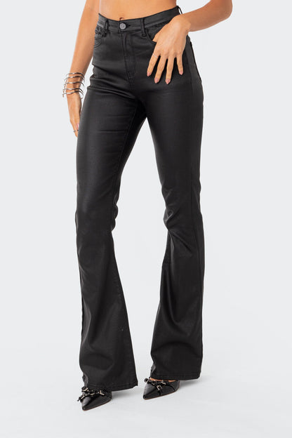 Leather Flare Pants