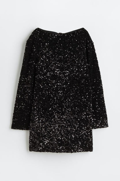 Sequined Tie-back dress with bow