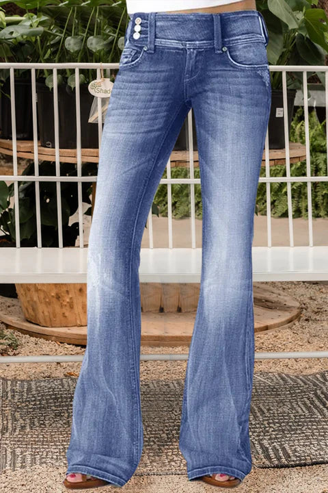 Flamingo™ | Vintage Mid Waist Flair Jeans